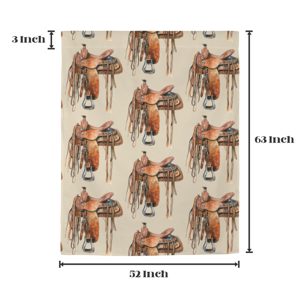 Baha Ranch Saddle Print Window Curtain Drapes 52"x63" Made in America by Baha Ranch Western Wear - product image 3