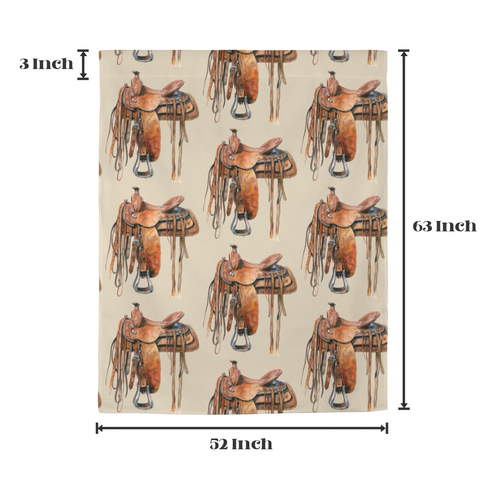 Baha Ranch Saddle Print Window Curtain Drapes 52"x63" Made in America by Baha Ranch Western Wear - product image 3