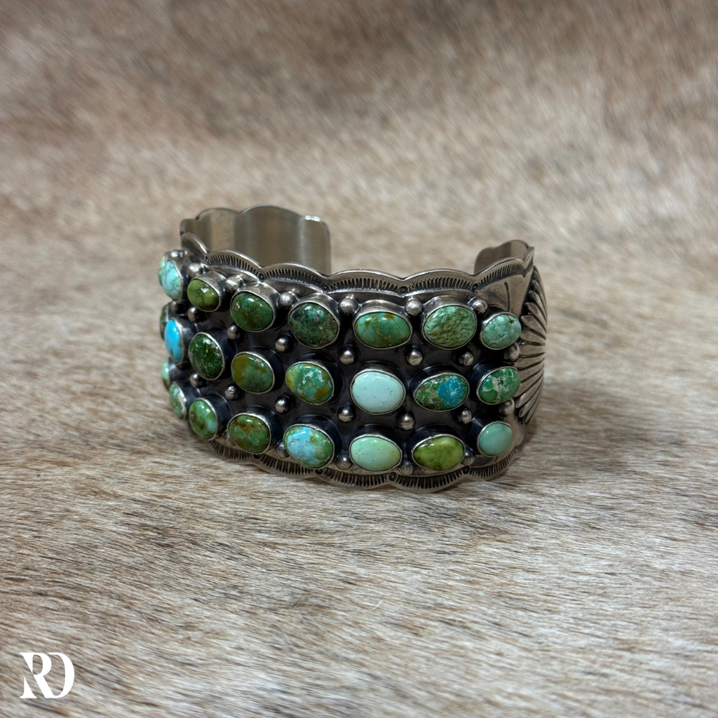 Sonoran Gold Multi-stone Turquoise Cuff By Tom Lewis — view 2