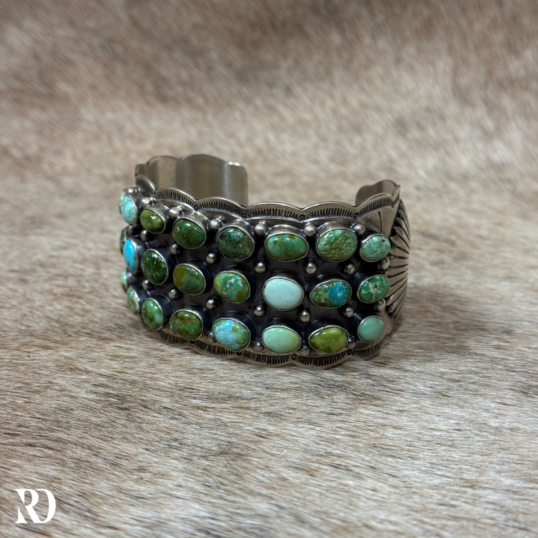 Sonoran Gold Multi-stone Turquoise Cuff By Tom Lewis — view 2