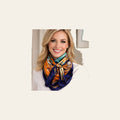Blue and Brown Floral Wild Rag - Western Scarf