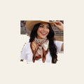 Brown and Tan Floral Wild Rag - Western Scarf