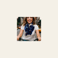 Cream and Blue Wild Rag - Western Scarf