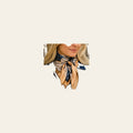 Navy and Cream Floral Wild Rag - Western Scarf