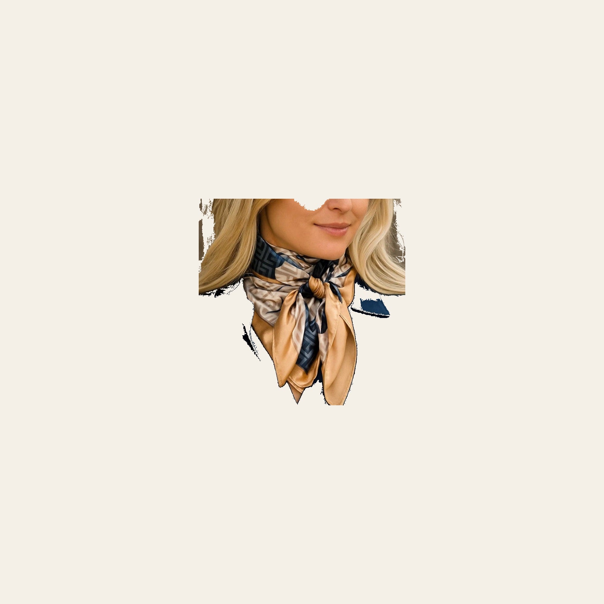 Navy and Cream Floral Wild Rag - Western Scarf