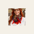 Orange & Blue Paisley Wild Rag - Western Scarf