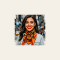 Orange Floral Wild Rag - Western Scarf
