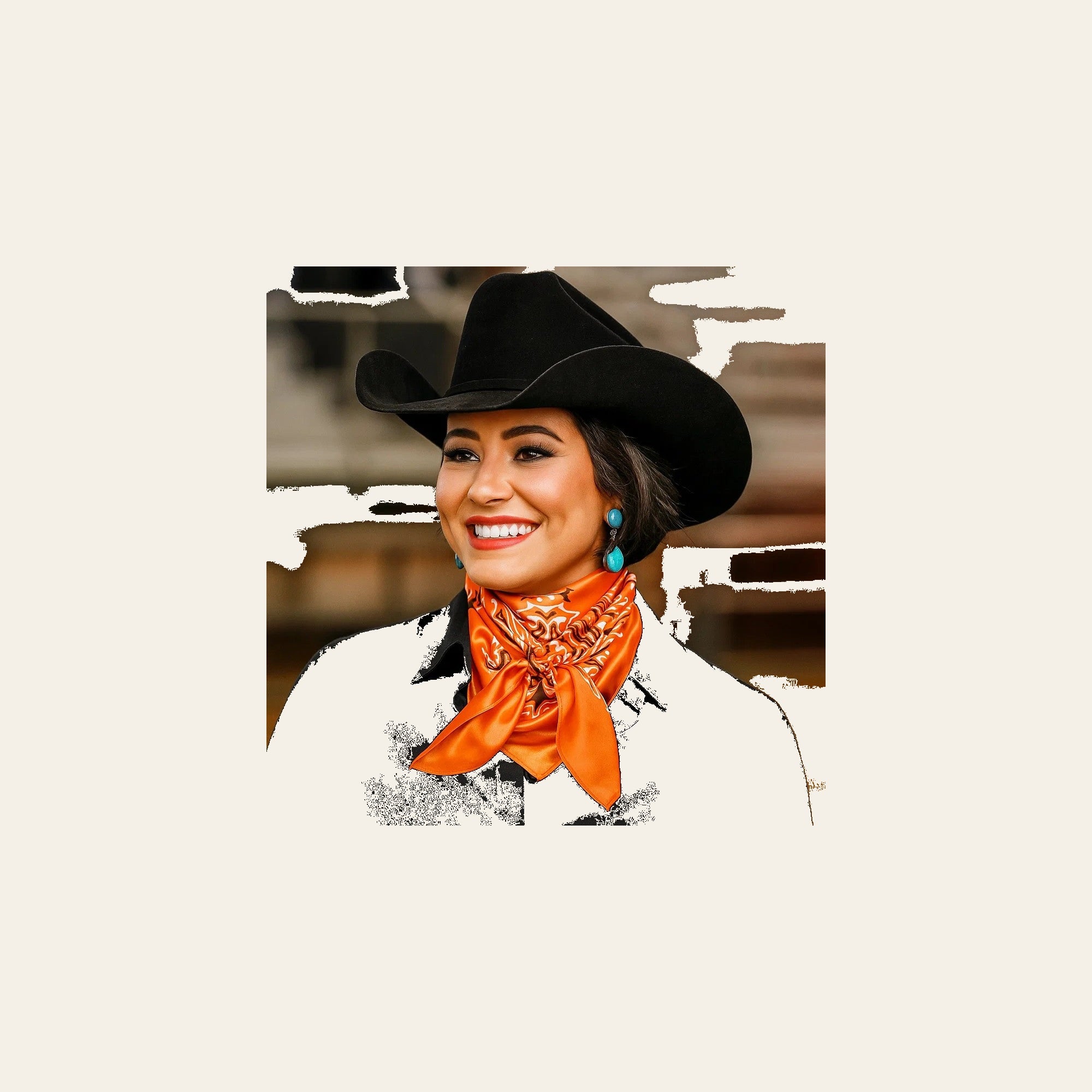 Orange Paisley Wild Rag - Western Scarf
