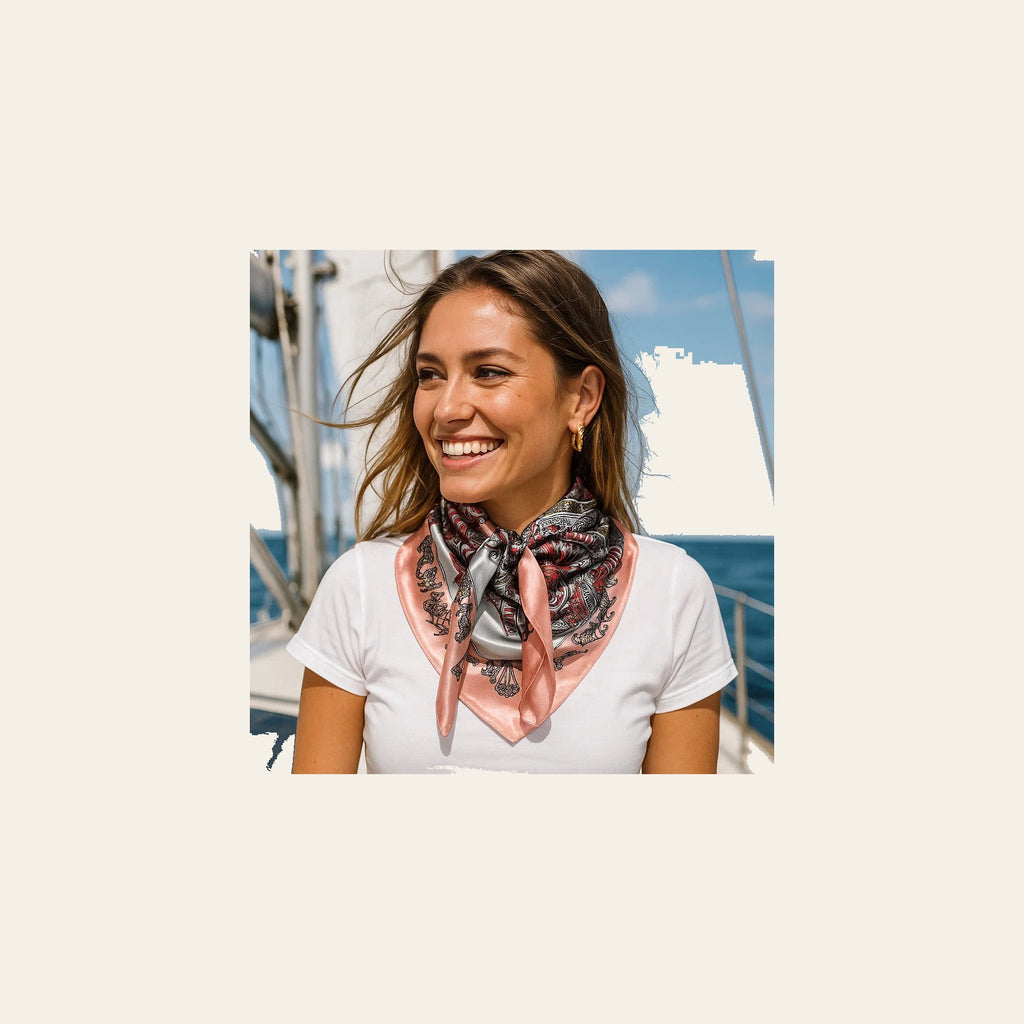 Pink and White Safari Wild Rag - Western Scarf