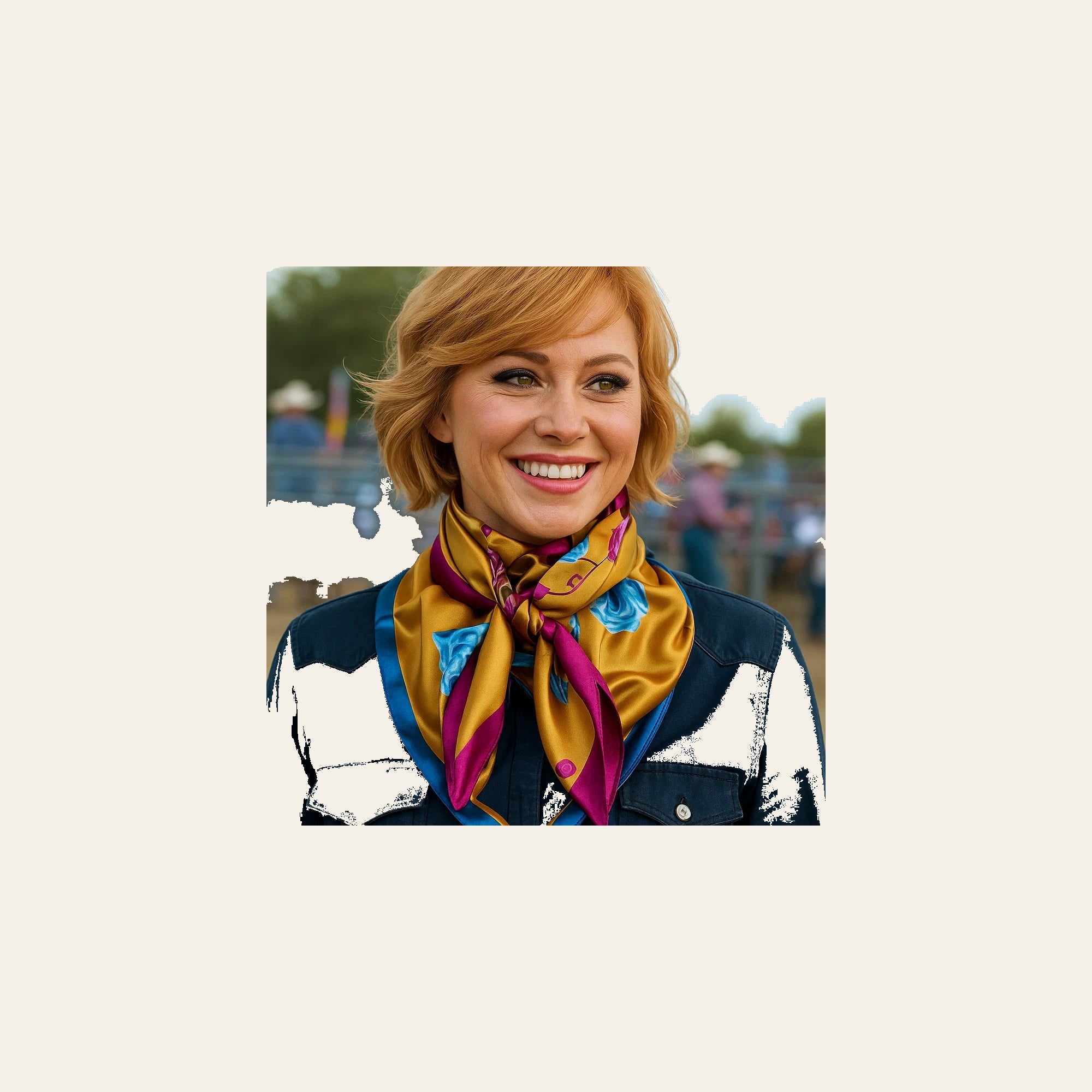Purple and Blue Floral Wild Rag - Western Scarf