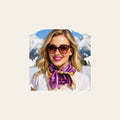 Purple and Cream Floral Wild Rag - Western Scarf