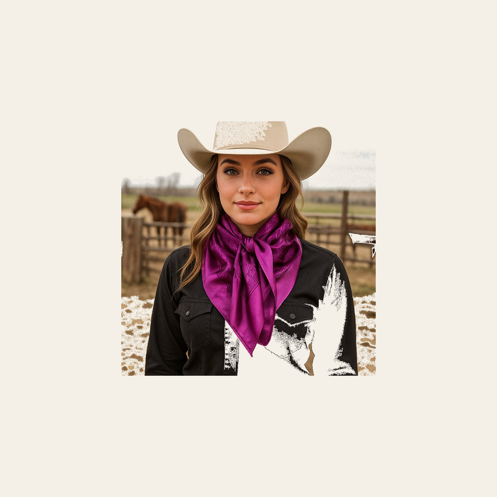 35X35" Purple Jacquard Wild Rag / Scarf WR4088