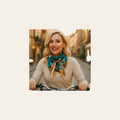 Teal and Cream Floral Wild Rag - Western Scarf