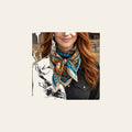 Teal and Cream Paisley Wild Rag - Western Scarf
