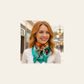 Teal and Orange Floral Wild Rag - Western Scarf