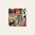 Teal, Brown and Tan Floral Wild Rag - Western Scarf