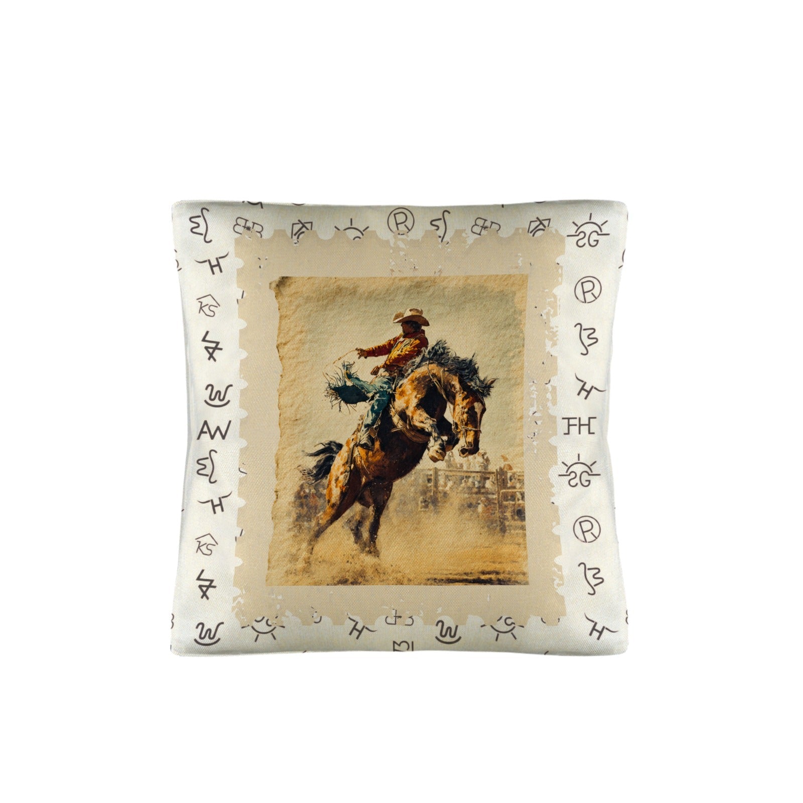Baha Ranch Vintage Rodeo Stamp Throw Pillow Made in America by Baha Ranch Western Wear - product image 2