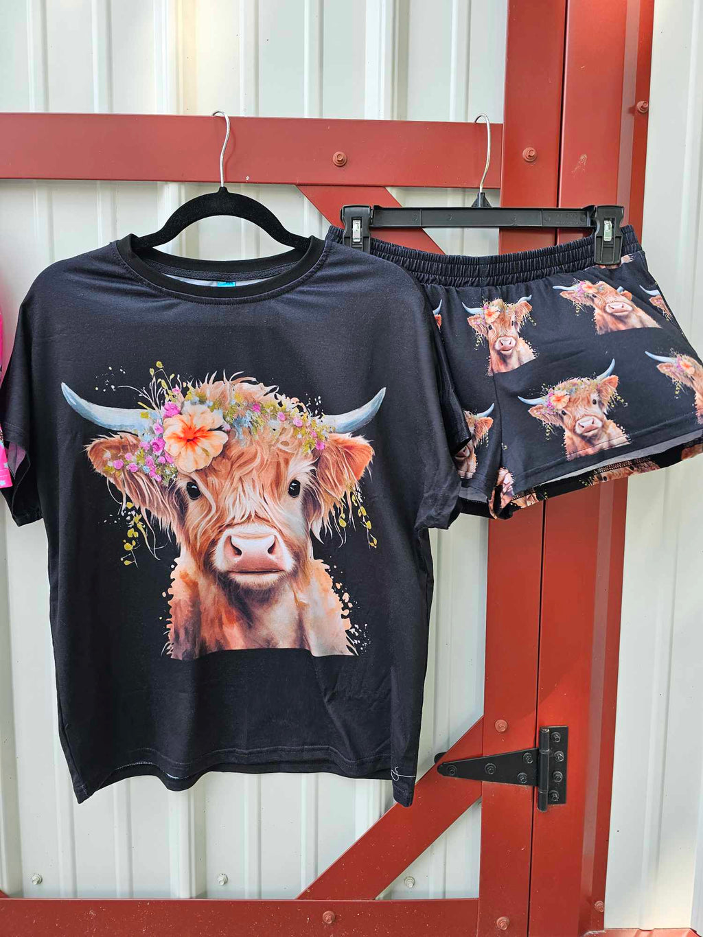 Baha Ranch Highland Calf Women's Western Top and Short Pajama Set by Baha Ranch Western Wear - product image 2