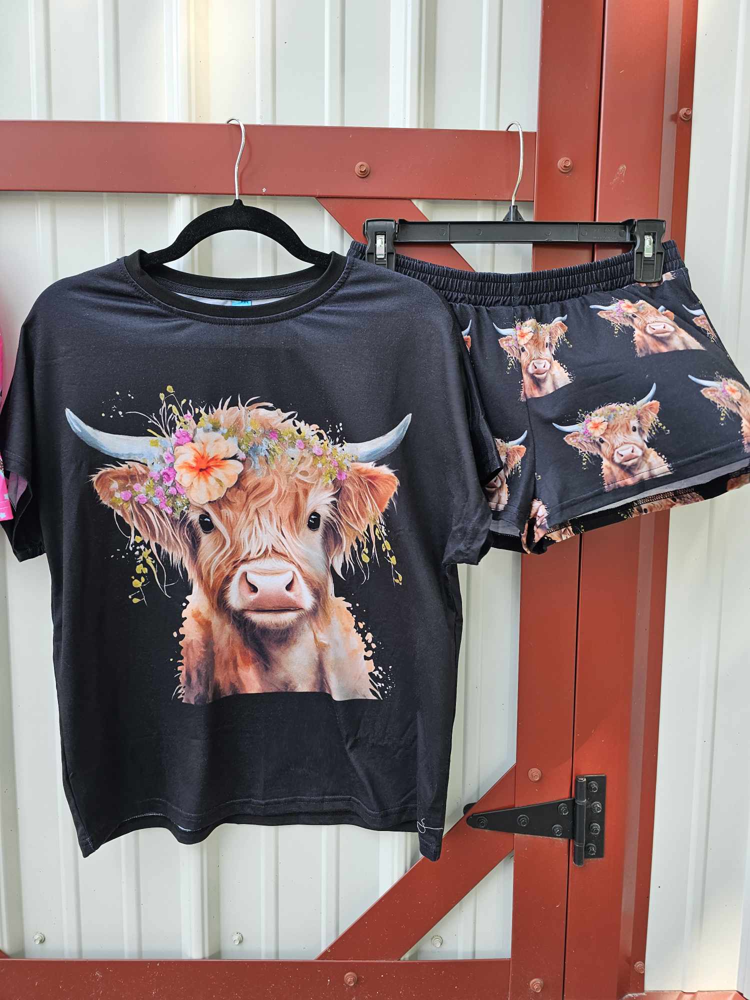 Baha Ranch Highland Calf Women's Western Top and Short Pajama Set by Baha Ranch Western Wear - product image 2