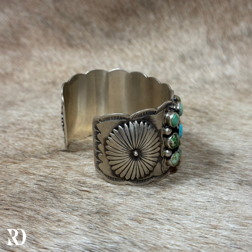Sonoran Gold Multi-stone Turquoise Cuff By Tom Lewis — view 4