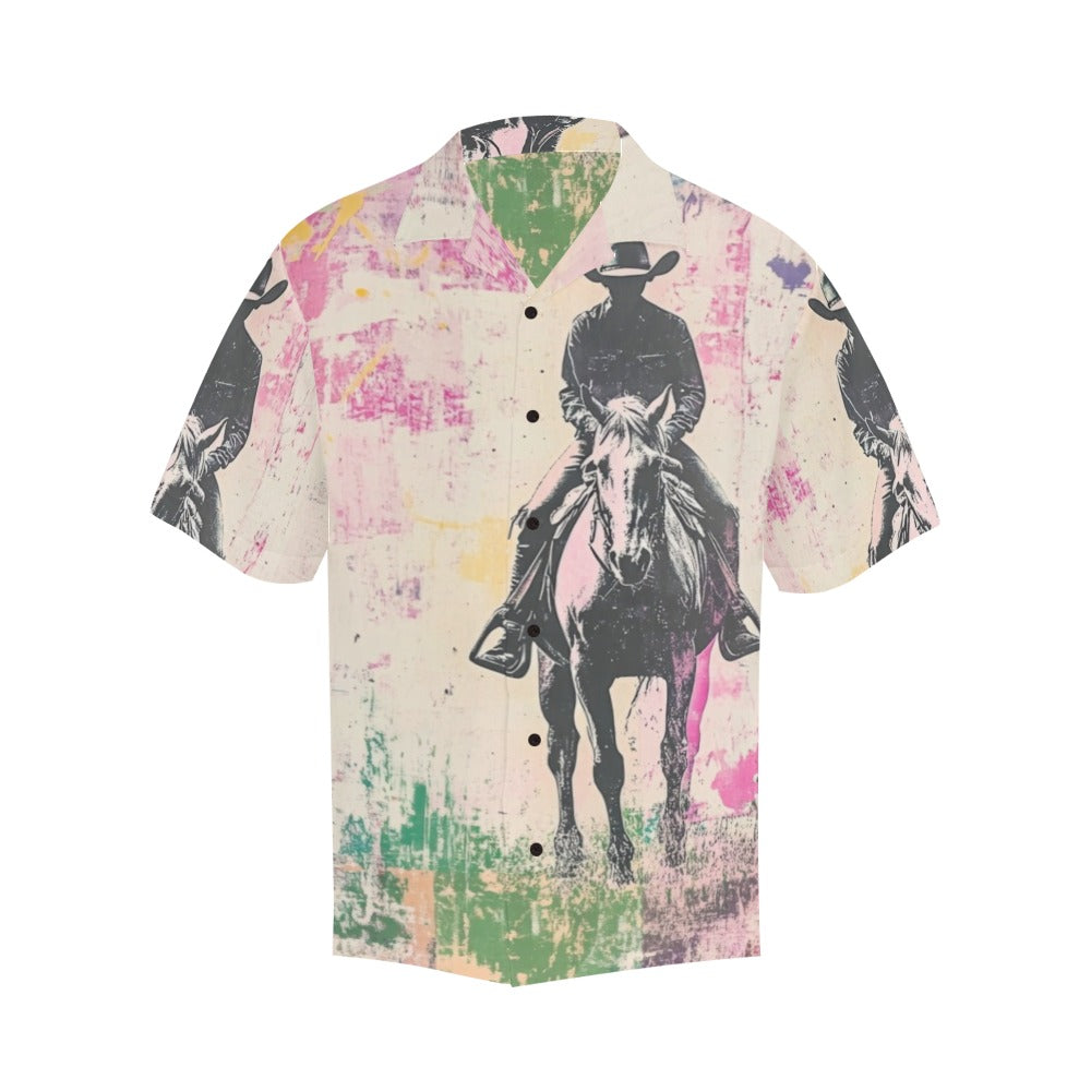 Baha Ranch Retro Pop Western Trail Ride Men's Camp Shirt by Baha Ranch Western Wear - product image 3