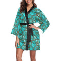 Baha Ranch All Turquoise Satin Kimono Sleeve Robe by Baha Ranch Western Wear