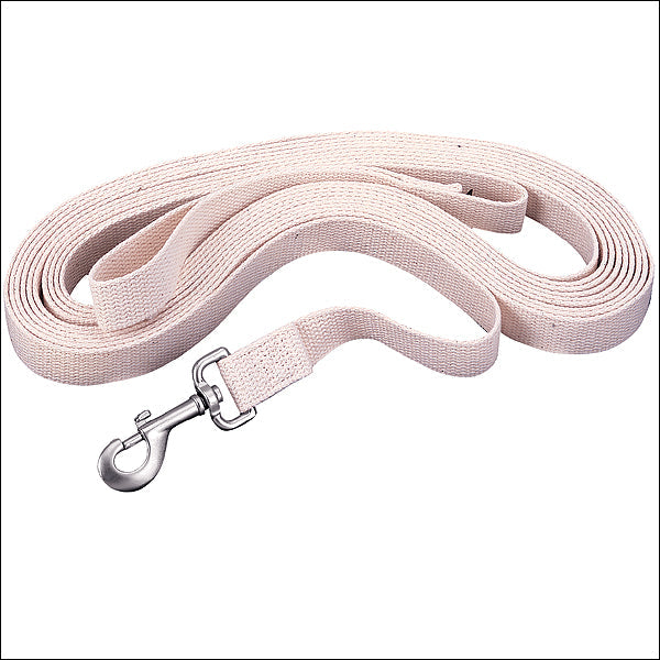 Weaver 1 Inch X 30 Feet Off White Horse Tack Flat Cotton Lunge Line With Snap