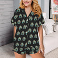 Baha Ranch Turquoise Naja Black Western Satin Pajama set by Baha Ranch Western Wear