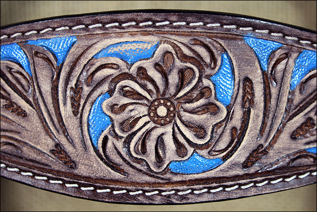 Hilason Western Horse Breast Collar Headstall American Leather Brown Turquoise
