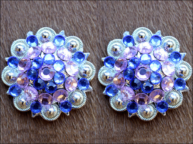 Hilason Western Berry Conchos Glass Rhinestones Bling 1.5" Tack Cowgirl
