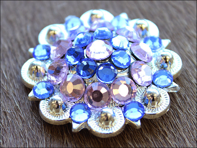 Hilason Western Berry Conchos Glass Rhinestones Bling 1.5" Tack Cowgirl