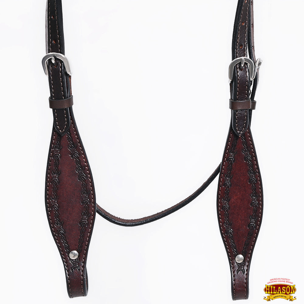 HILASON Western Horse Headstall Breast Collar Set Tack Genuine American Leather