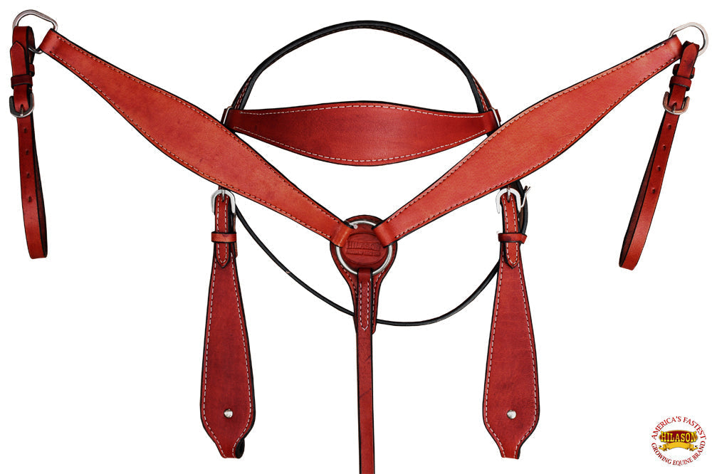 HILASON Western Horse Headstall Breast Collar Set Tack Genuine American Leather
