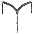 Hilason Western Floral Leather Breast Collar & Headstall Set — Black