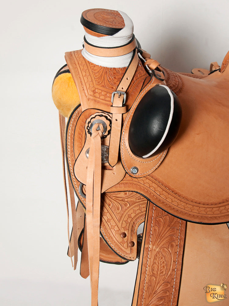 HILASON Western Horse Wade Saddle American Leather Ranch Roping Tan | Hand Tooled & For Horses