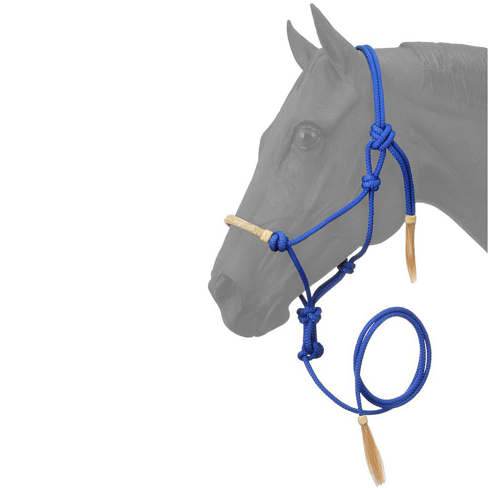 Tough 1 Poly Nylon Rope Halter with Lead — Royal Blue