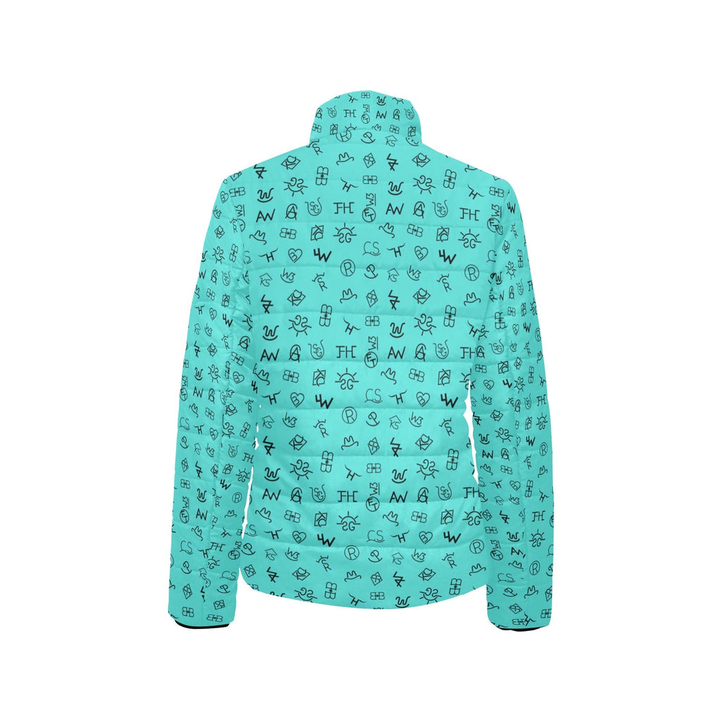 Turquoise Cattle Brands Women's Puffy Bomber Jacket by Baha Ranch Western Wear - product image 4