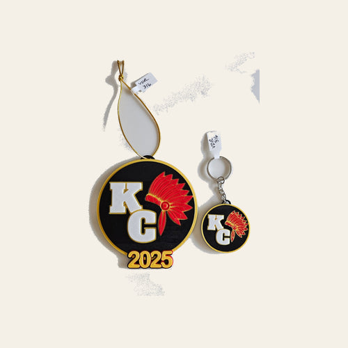3D Print Chiefs Kc Kansas City Football Ornament or Keychain by Baha Ranch Western Wear