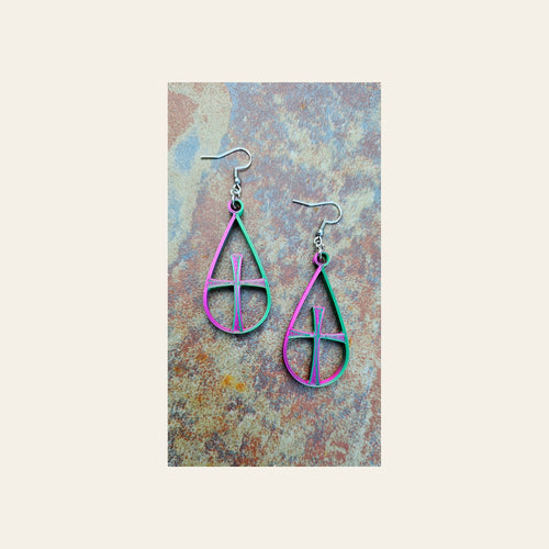 3D Print Christian Cross Faith Earrings Made in America by Baha Ranch Western Wear