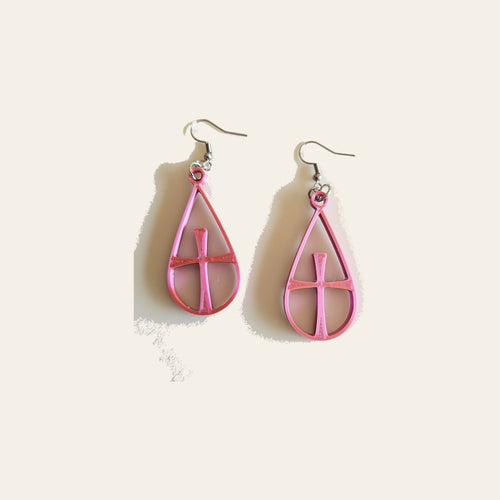 3D Print Christian Cross Faith Earrings Made in America by Baha Ranch Western Wear