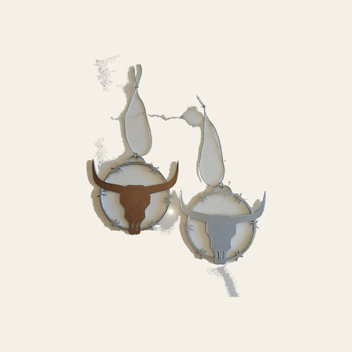 3D Print Longhorn Texas Ranch Western Barbwire Christmas Ornaments Made in America by Baha Ranch Western Wear