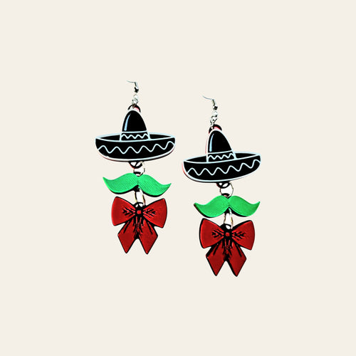 3D Print Mariachi Sombrero Earrings Made in America by Baha Ranch Western Wear