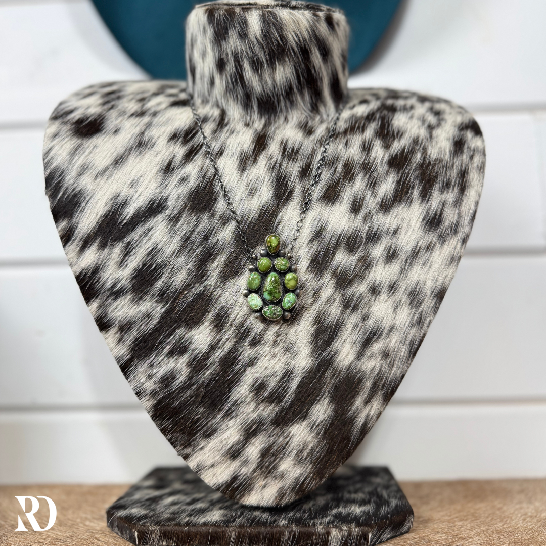 Sonoran Gold Turquoise Cluster Stone Necklace By Tricia Smith — view 3