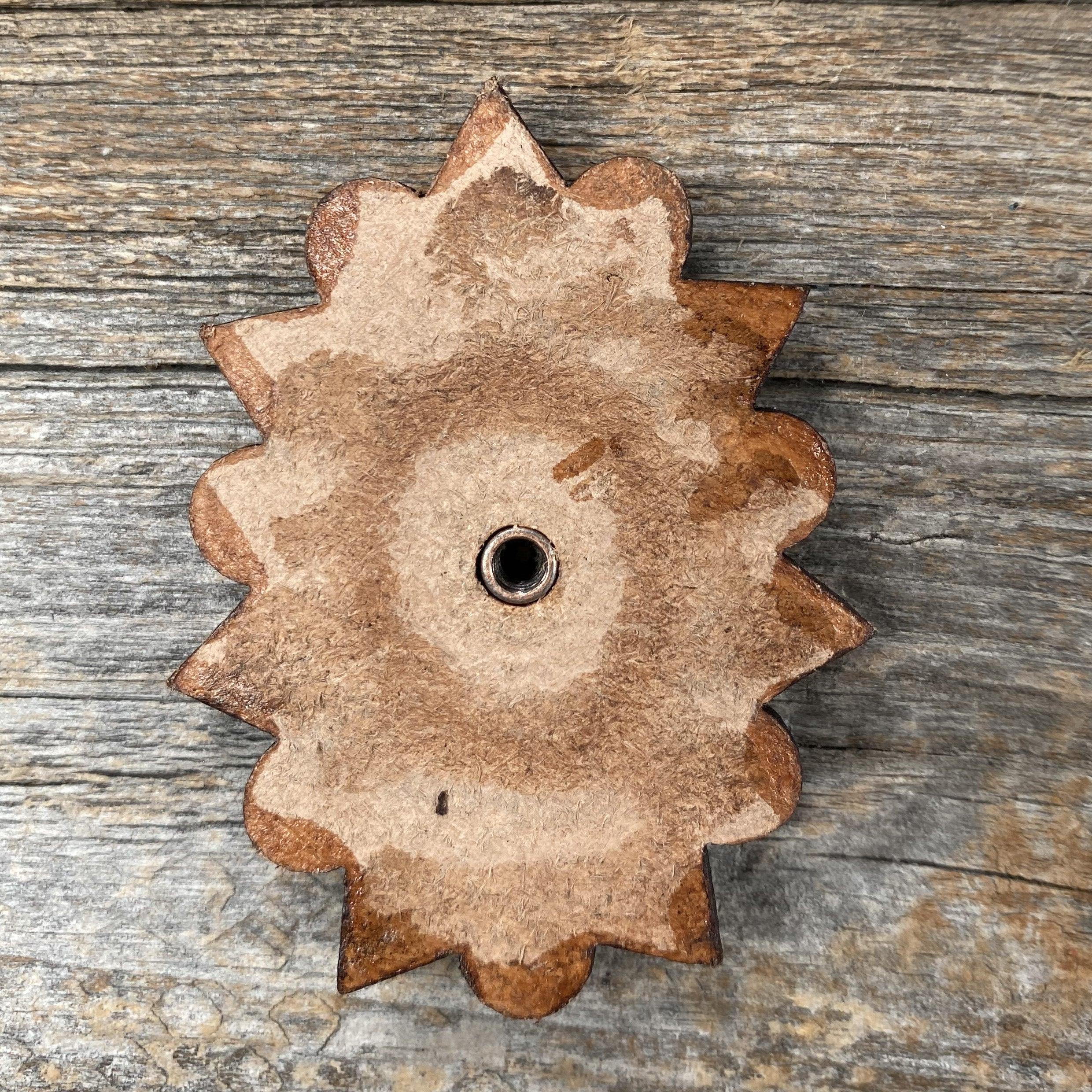 Leather Rosette Starburst - Turquoise Cabochon Western Concho R110CABTQ — view 2