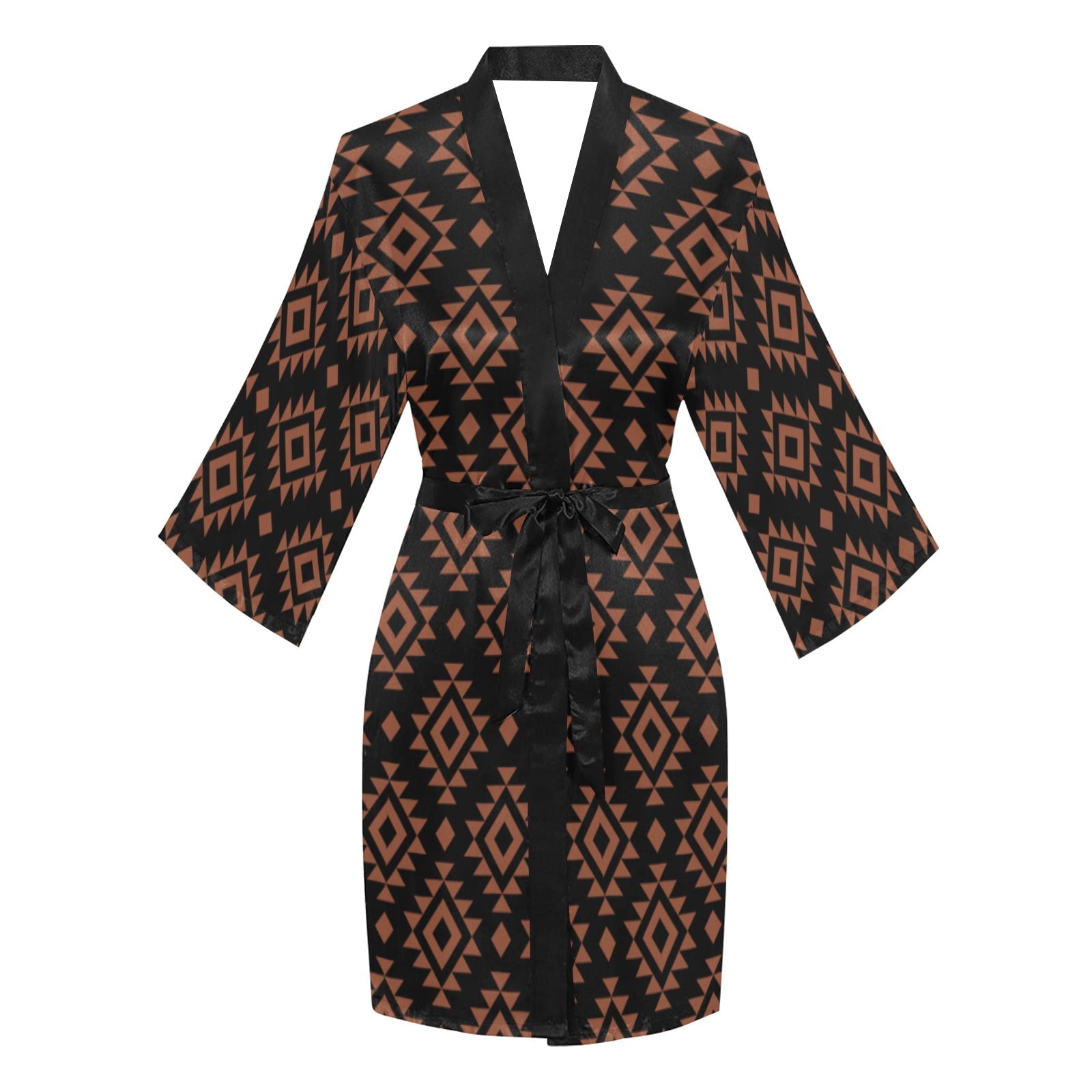 Baha Ranch Brown Black Aztec Women's Lounge Kimono Robe by Baha Ranch Western Wear - product image 3