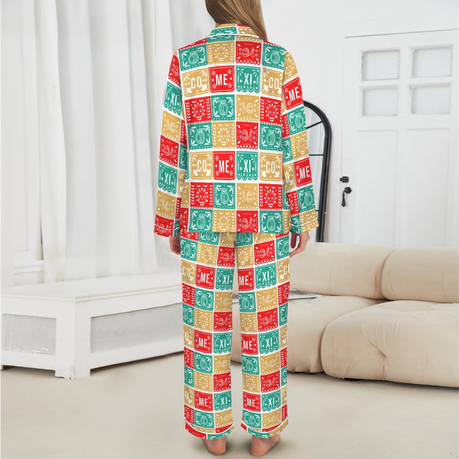 Baha Ranch Colores De Mexico Picado Womens Satin Pajamas by Baha Ranch Western Wear - product image 4