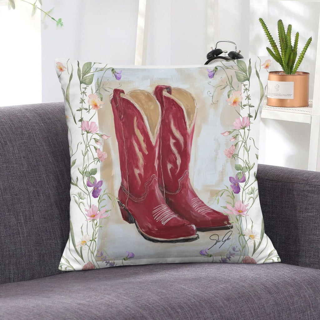 Baha Ranch Red Boots Velvety Soft Throw Pillow Case Made in America by Baha Ranch Western Wear - product image 6