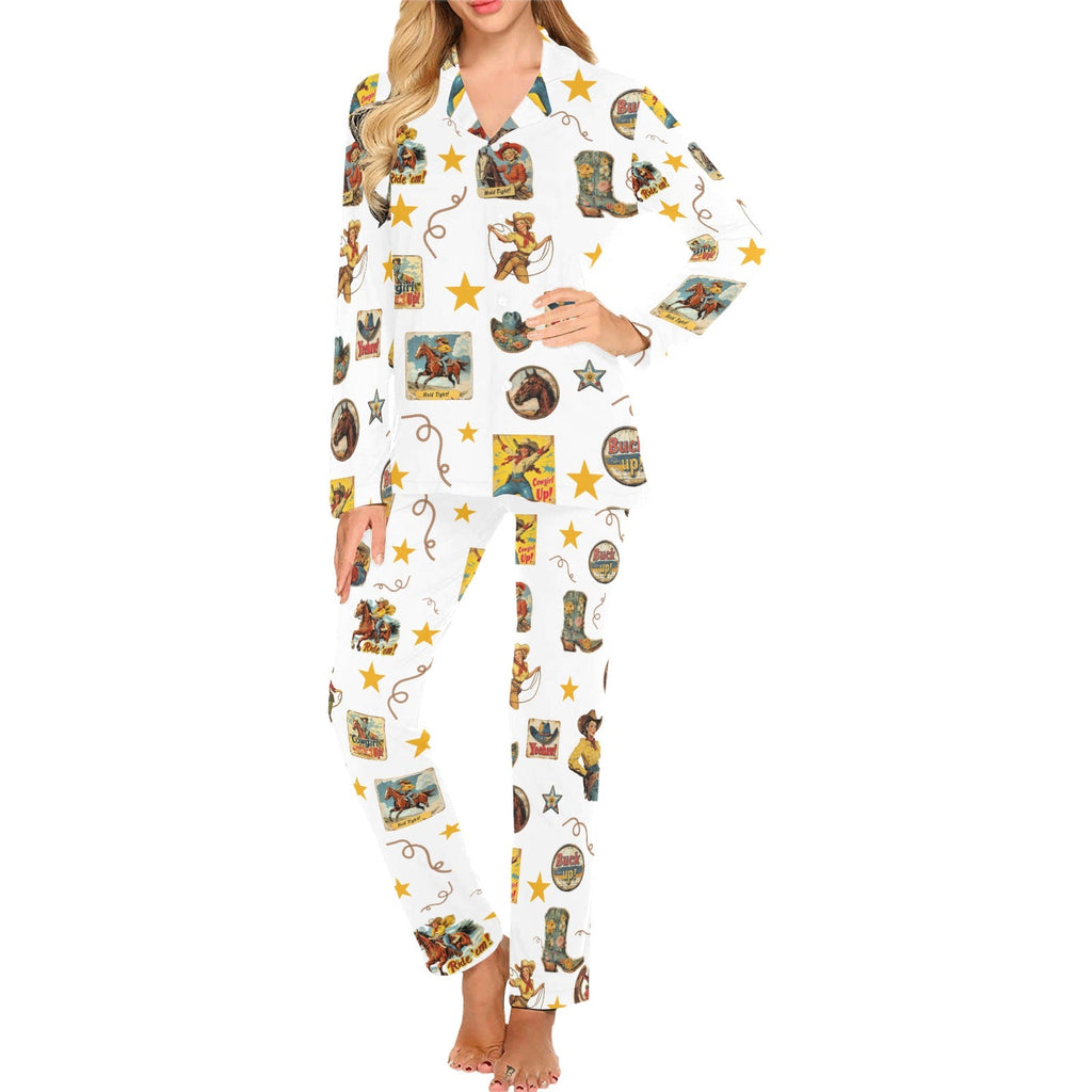 Baha Ranch Vintage Cowgirl Collage Pajama set by Baha Ranch Western Wear