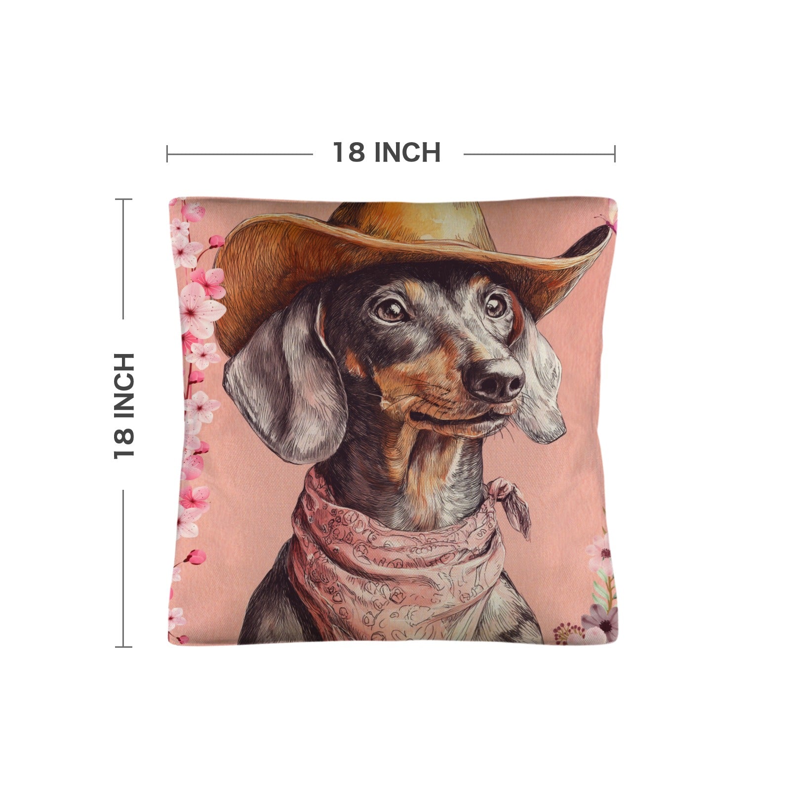 Baha Ranch Danilo Painted Dachshund Pillow Case Made in America by Baha Ranch Western Wear - product image 3