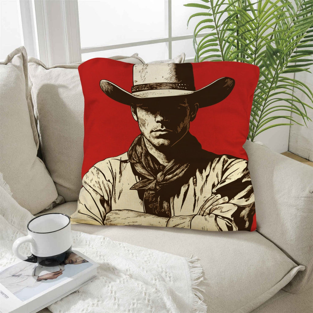 Baha Ranch Serious Cowboy Throw Pillow Case Made in America by Baha Ranch Western Wear - product image 3